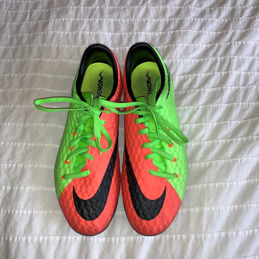 Nike Hypervenom orange and green 7US for women